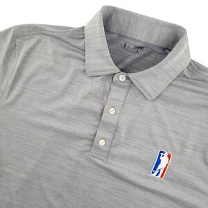 U Suck At‎ Golf Polo Shirt Mens L Gray Solid Golf Performance Stretch Top USAG